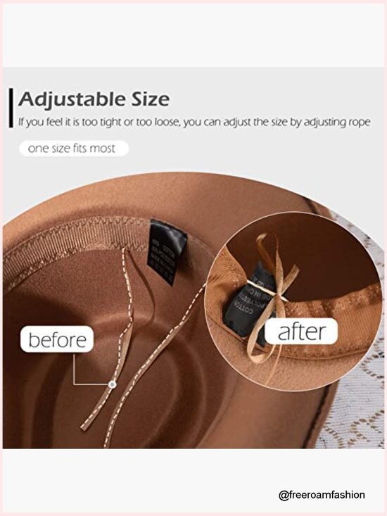 Felt Wide Brim Cowboy Hat with Belt Buckle main image 7
